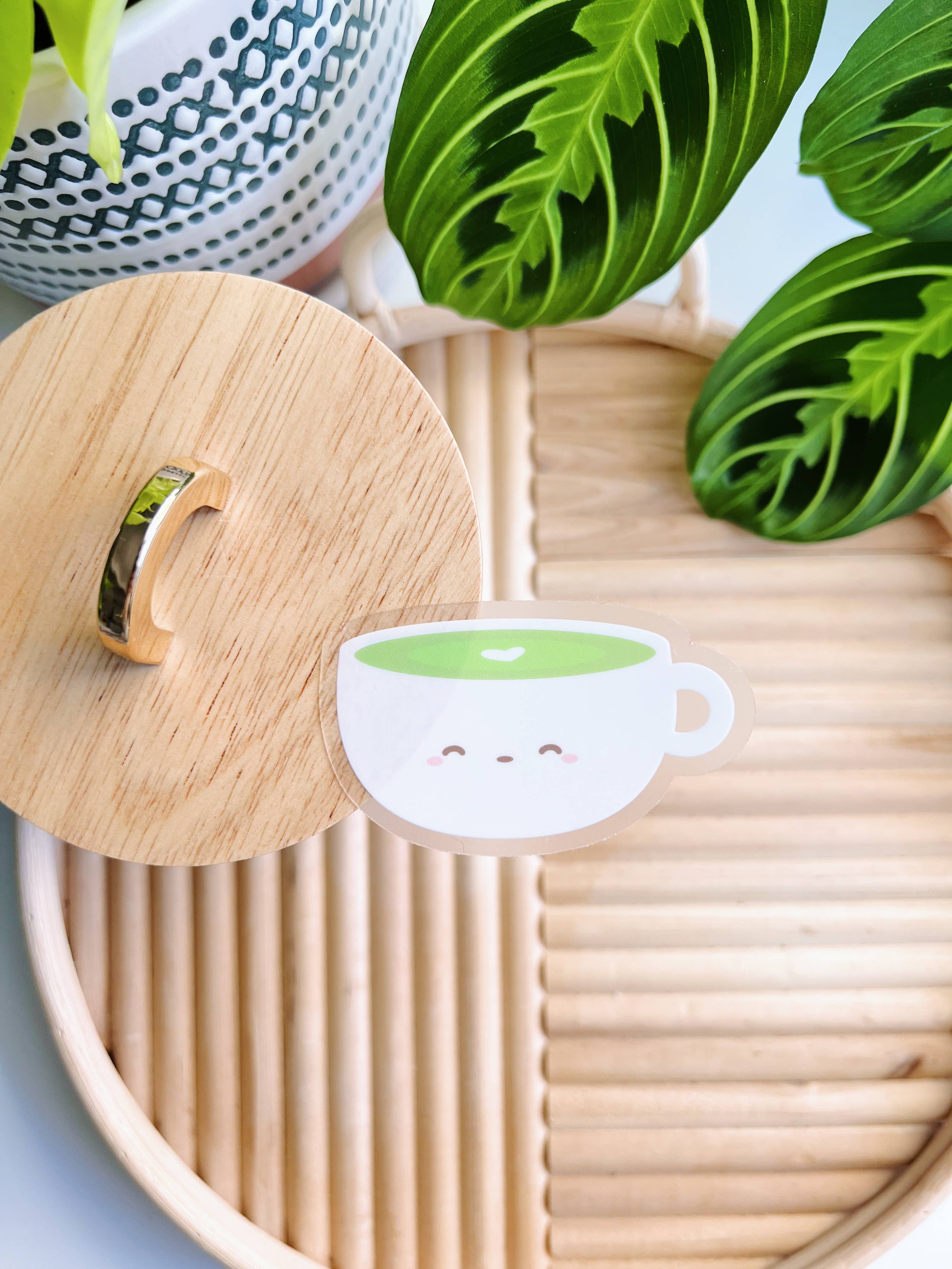 Matcha Paper Co. - Wholesale Sticker - Latte Cups Clear Vinyl Stickers0