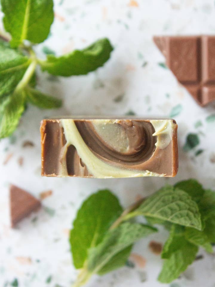 Mint Chip - Artisan Tallow Soap for wholesale by Blue Butterfly Botanicals