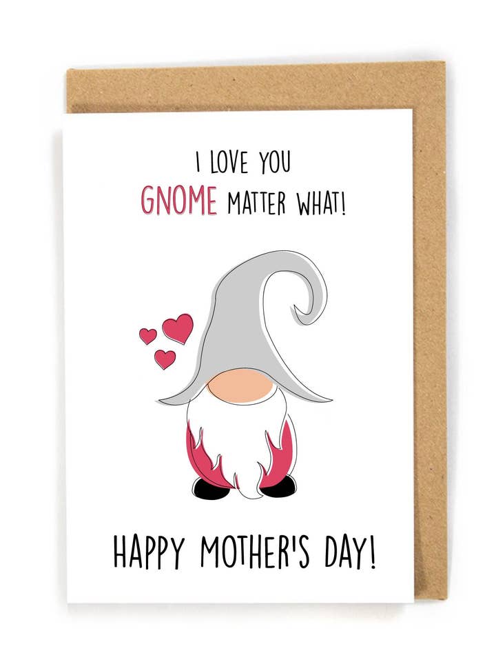 Mother's Day Gnome Card for wholesale by DensenDesign