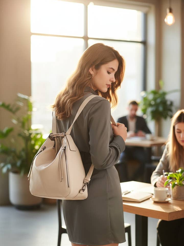 3-in-1 Vegan Leather Messenger Backpack & Tote Bag Set for wholesale by DTrendy shop