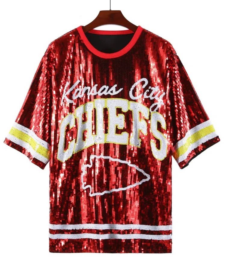 SJ NOLA LLC - Wholesale Athletic Dress - Women's - KC Chiefs Sequin Dress