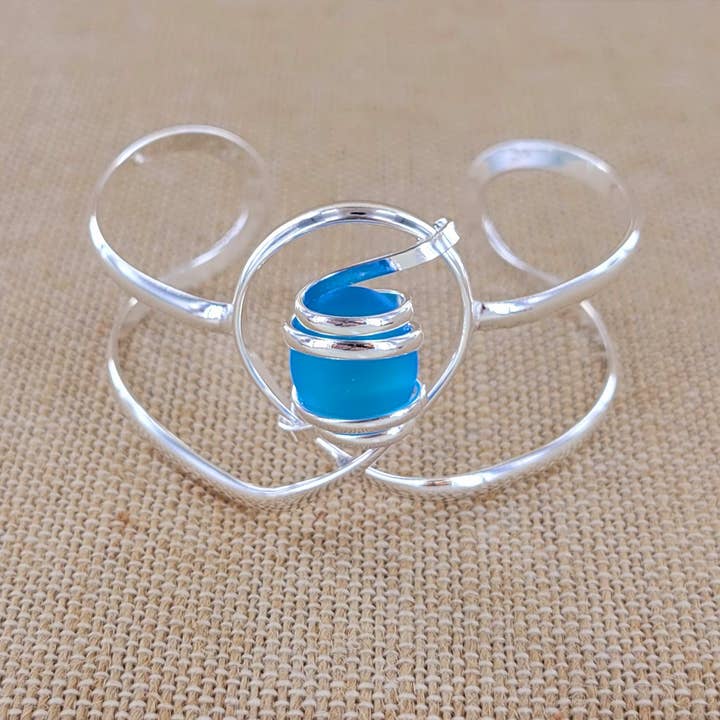 Sadie Green's Jewelry - Wholesale Cuff Bracelet - Cultured Sea Glass Cuff Bracelet XCDR-CB20-SG