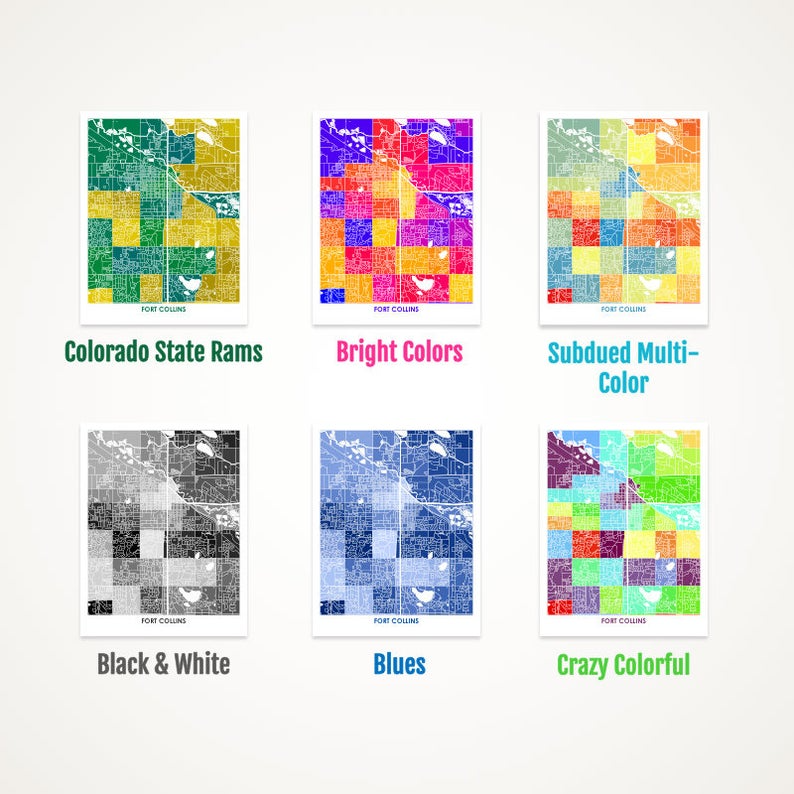 Juanita's Adventures - Wholesale Art Print - Juanitas Fort Collins Map Print1