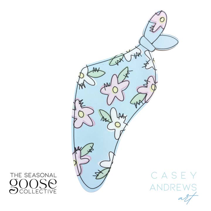 Casey Andrews Art - Wholesale Door Hanger - Porch Goose Spring Floral Scarf