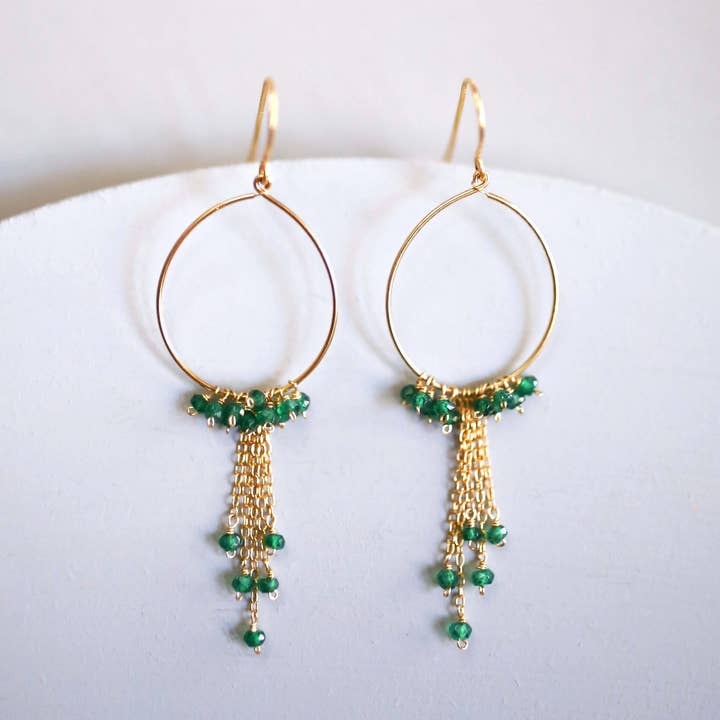 Green Apatite Mini Swing Earrings for wholesale by Parken Jewelry