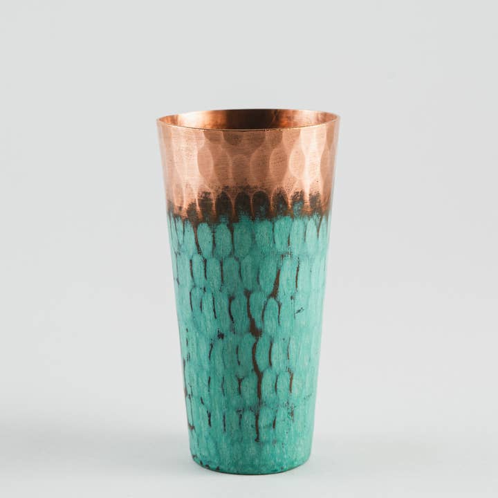 1 Handmade Copper shot glasses (Copper/ Aqua) - 6oz for wholesale by Guare