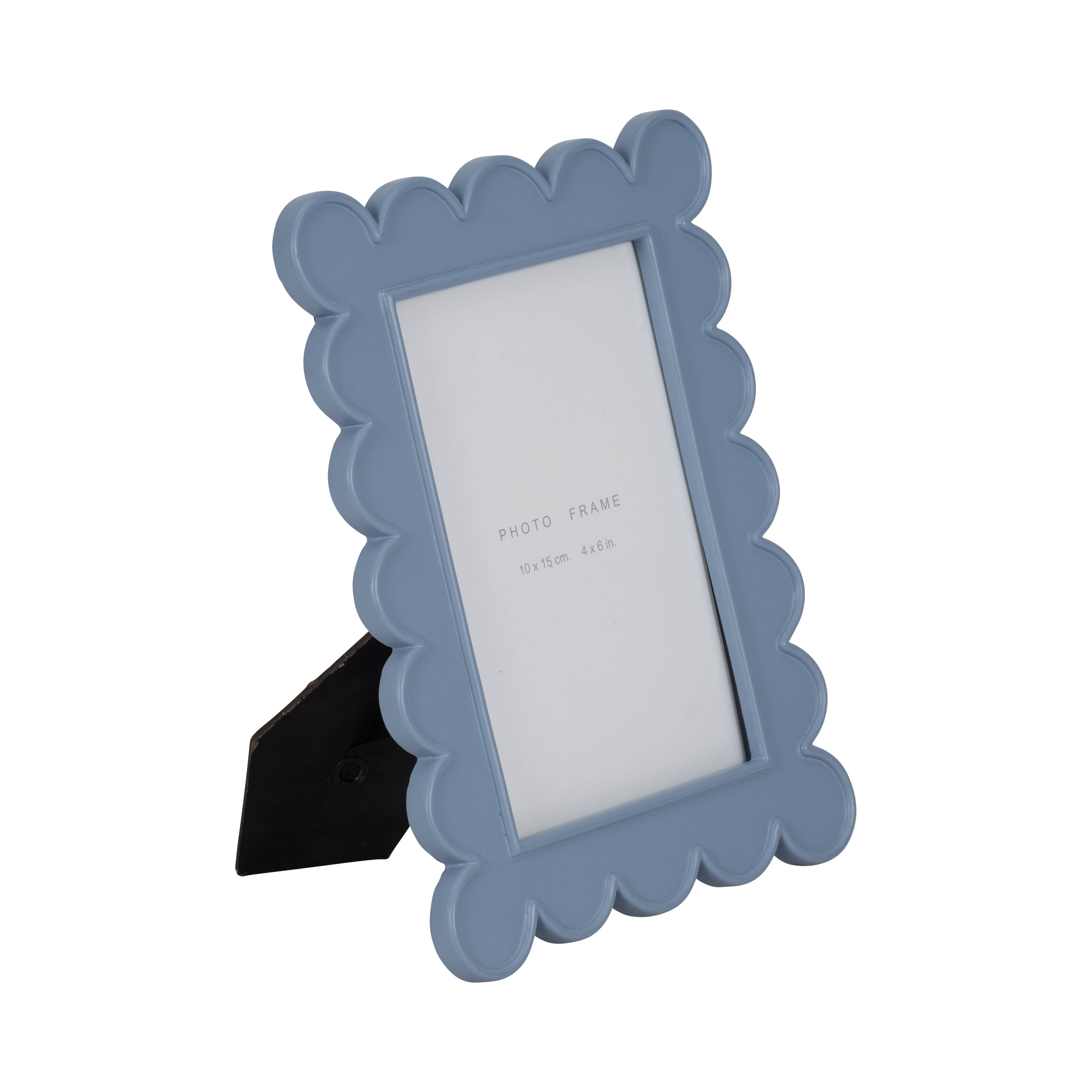 Sagebrook Home - Wholesale Picture Frame - Photo Frame - Blue Resin/Glass Scallop Edge, 4x6 in.6