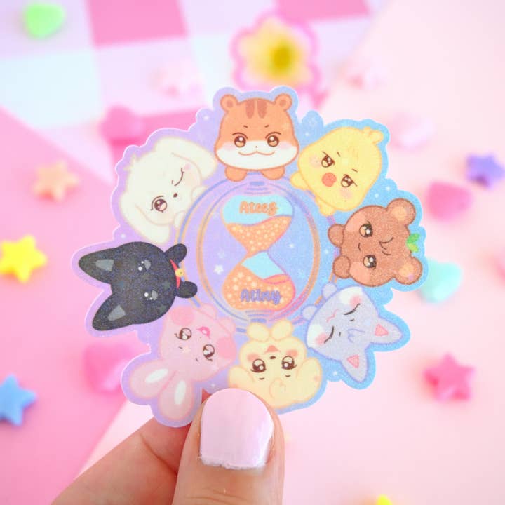 Kawineko - Vente Autocollant - Autocollants vinyle imperméables découpés - Light Stick Ateez Kpop1