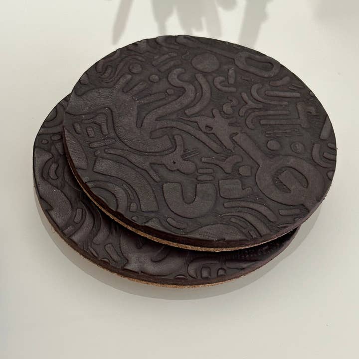 Leather Coasters - Nikki for wholesale by Bryer Goods