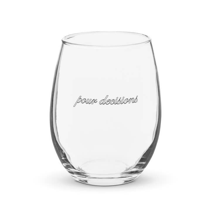 Kirty Studio - Wholesale Wine Glass - 'Pour Decisions' Stemless Wine Glass