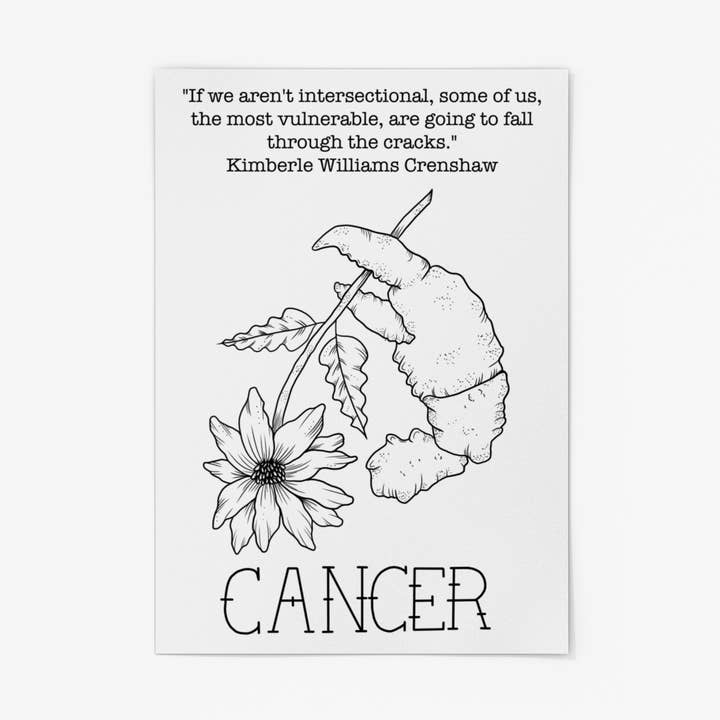 Krebs Feminist Sternzeichen drucken für den Großhandel von Luck and Lavender Studio