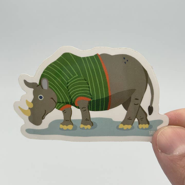 Næsehorn (Vinyl klistermærke) for engroshandel hos A Duck Amuck Gift Shop & Art Studio