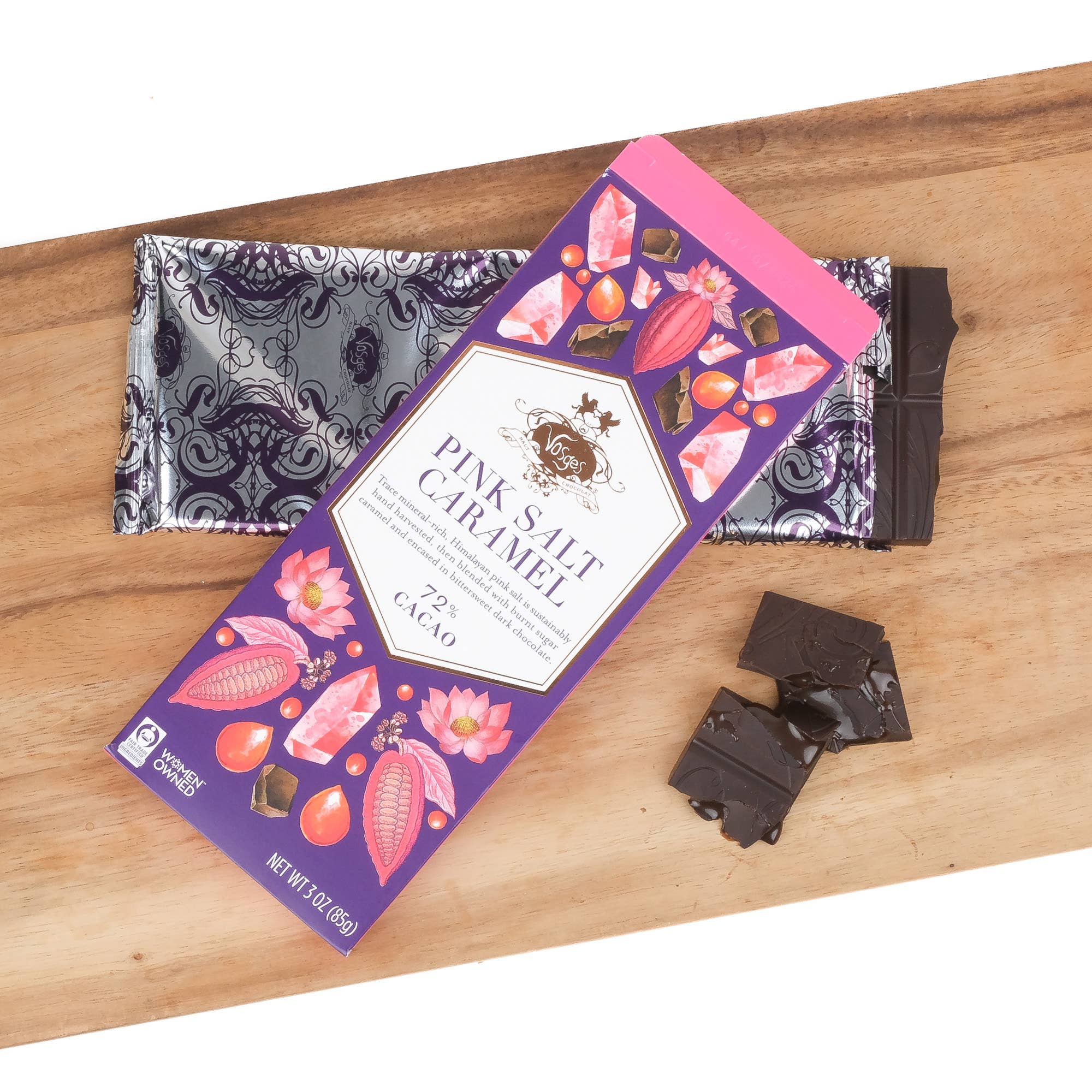 Vosges Haut-Chocolat - Wholesale Chocolate Bar - Dark Chocolate Bar w/ Himalayan Pink Salt & Caramel -Gourmet1