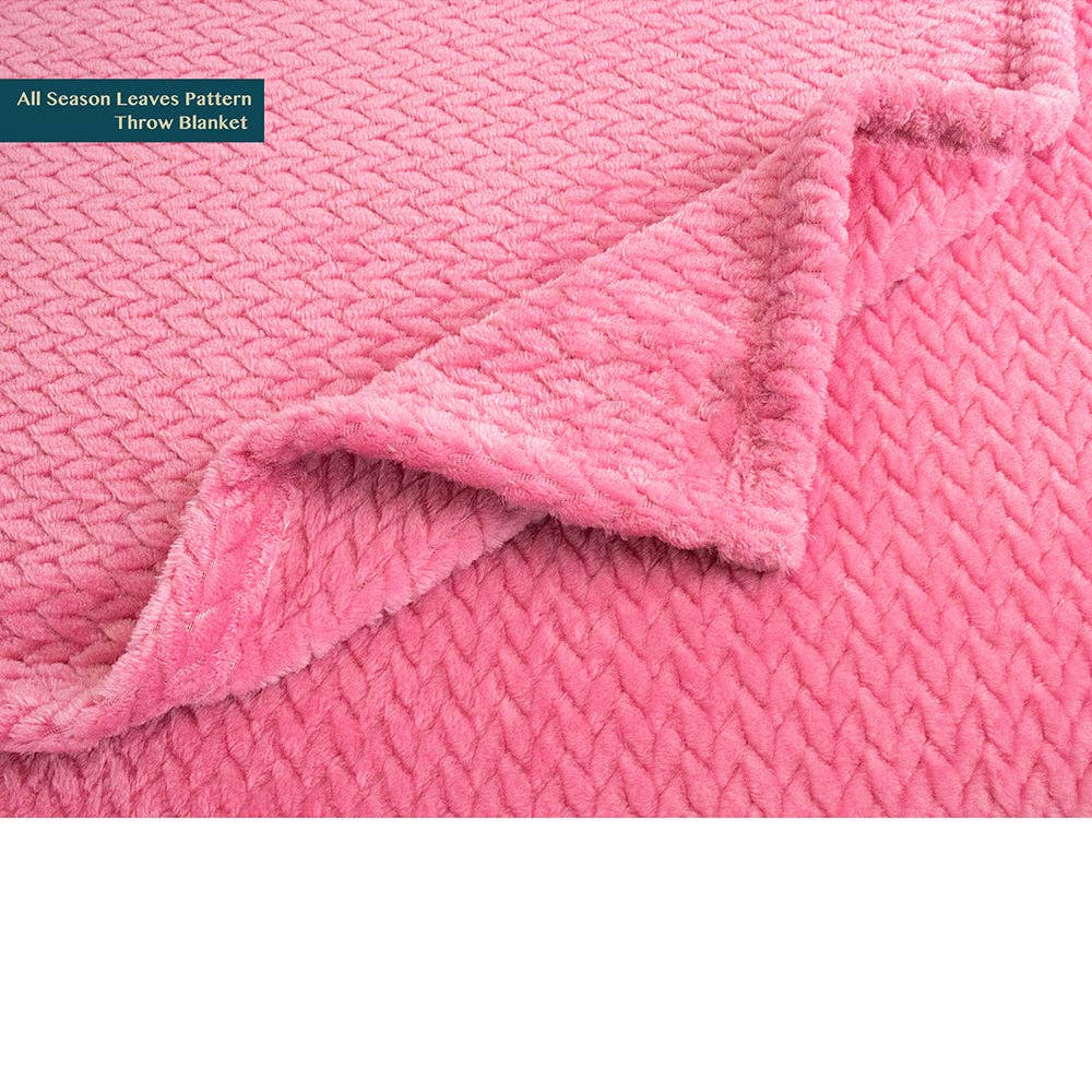 Pavilia – Manta para sofá por atacado – Cobertor de fleece texturizado com estampa de folhas68