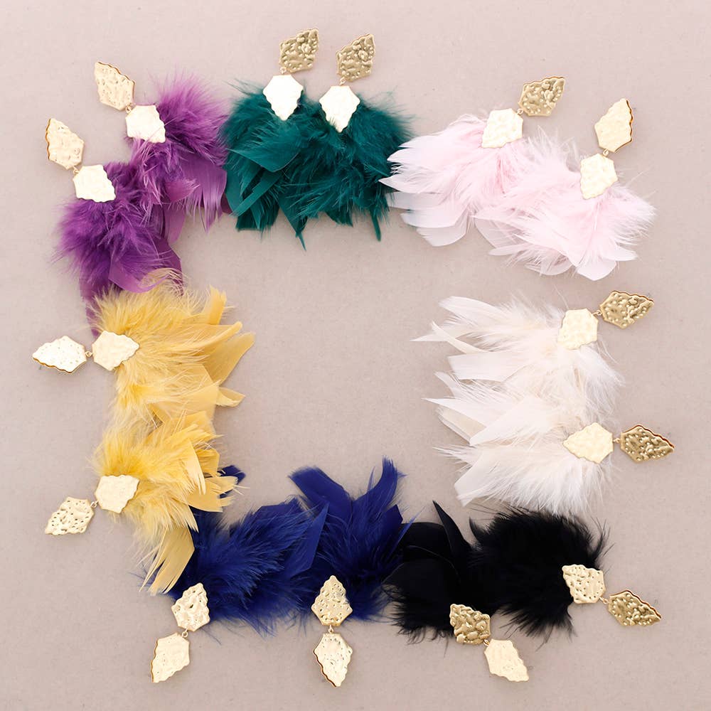 Sonata - Wholesale Kliksieraden - Oorbellen met metalen veren3