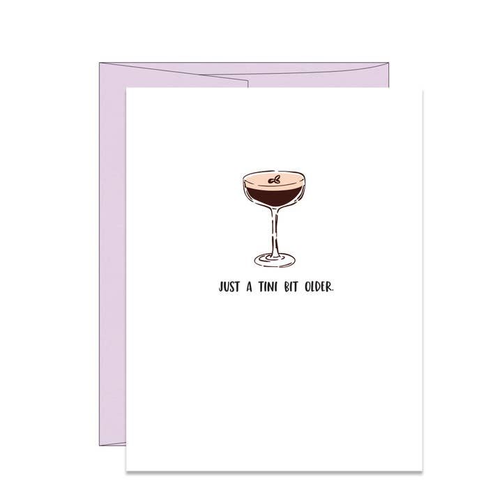 Espresso Martini Letterpress Birthday Card for wholesale by Stack Paper Press