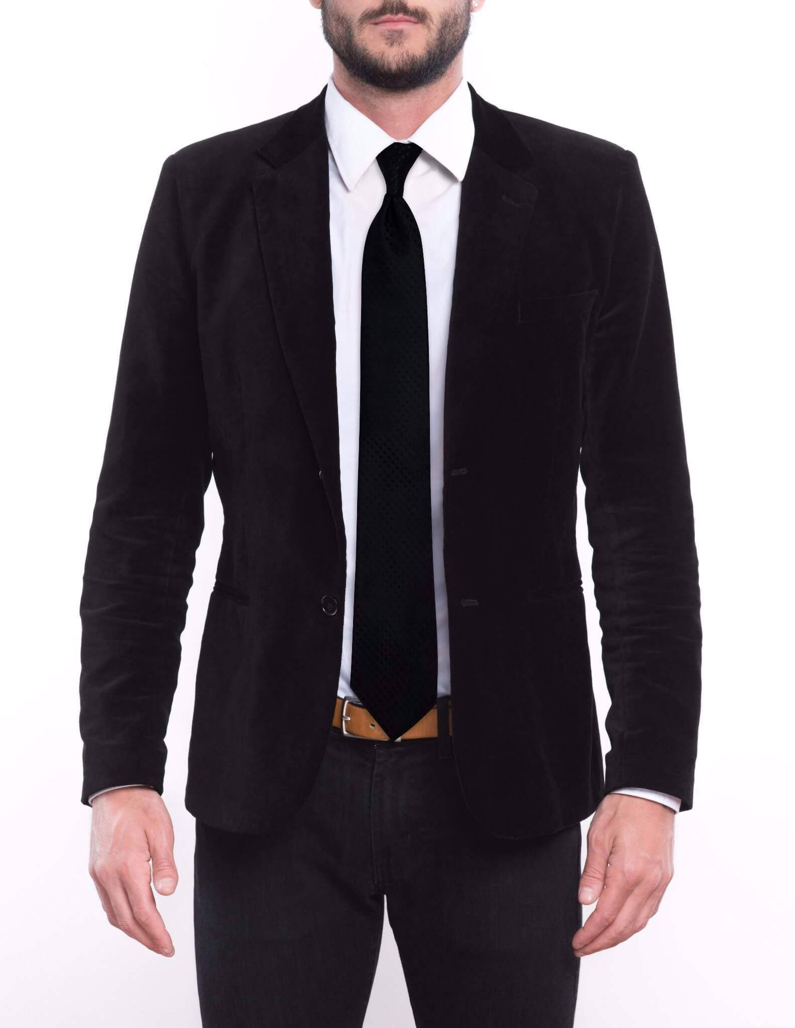 GoTie – wholesale Necktie – Men’s – Black Black Checkered Skinny Tie3