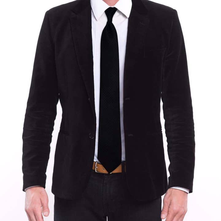 GoTie – wholesale Necktie – Men’s – Black Black Checkered Skinny Tie3