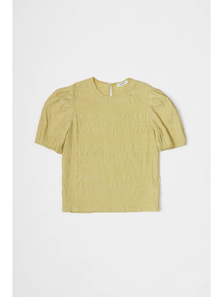 MOD REF – wholesale Blus - Dam – The Celia Top | Texturerad puffärmad topp6