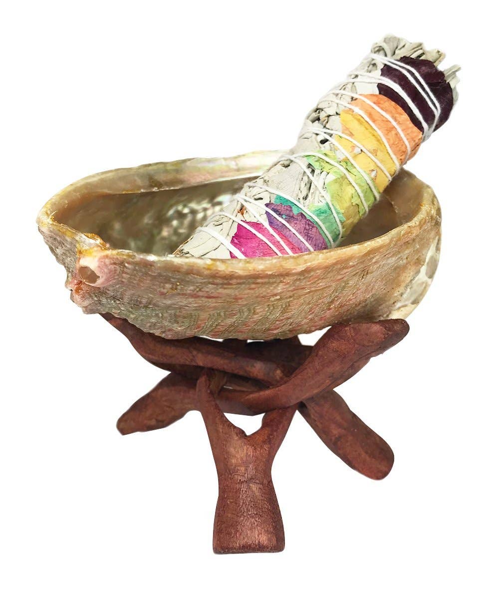 The Deva Shop - Wholesale Meditation Supplies - Wooden Tripod for Abalone Shell1
