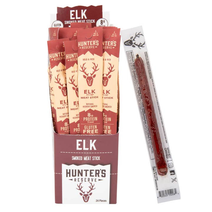Elk Meat Sticks - 24 Pack for wholesale by Hunter's Reserve