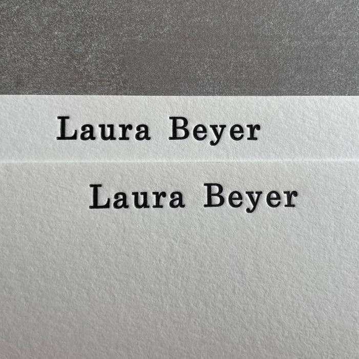 Hearty Greetings - Wholesale Stationery/Notecard Set - Century Schoolbook: Custom Name Letterpress Stationery. Personalized Notecards with Envelopes.