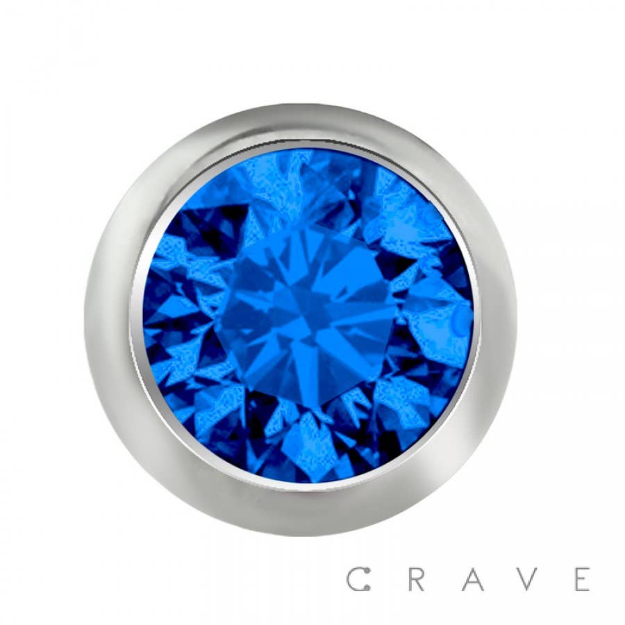 SS GREEN GA mm mm DERMAL ANCHOR HEAD WITH 5MM ROUND COLOR GEM for wholesale on Faire8