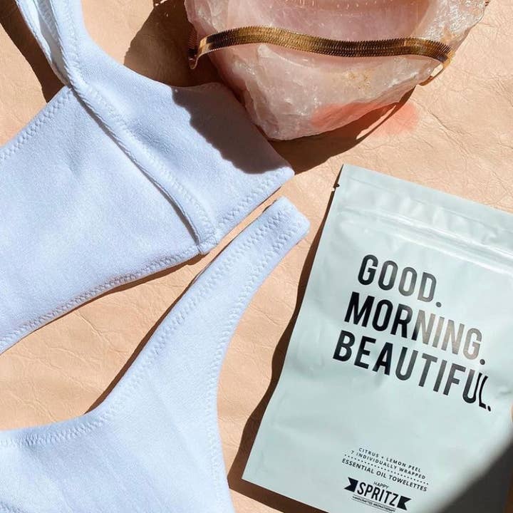 Happy Spritz - Wholesale Face & Body Wipes - Good Morning Beautiful Towelette 7 Day Bag3