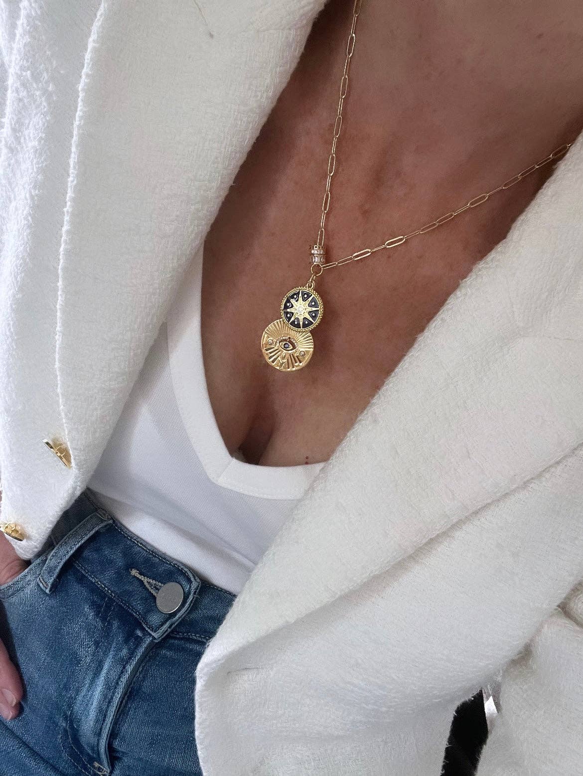 Boutique Suarez Co. - Wholesale Pendant/Charm Necklace - Vada Celestial Evil Eye Necklace1