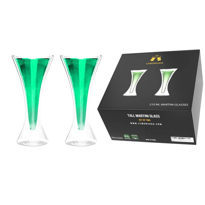 Lemonsoda - Wholesale Cocktail/Liquor Glass - Double Walled Cocktail Martini Glasses -7 fl. oz (1pc)