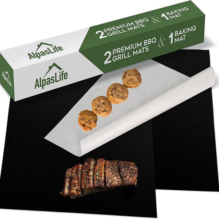 Alpas Life - Wholesale Grill Pan/Griddle - BBQ Grill Mats (Set of 2) Plus Oven Baking Mat