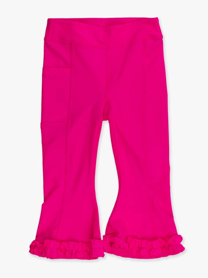 Pink Girls Neon Magenta Active Flared Ruffle Hem Pants
for wholesale on Faire7