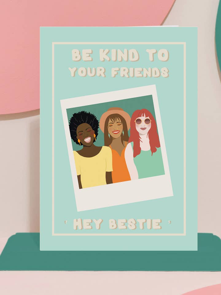 'Vær venlig mod dine venner' kort for engroshandel hos Pink and Mint Design