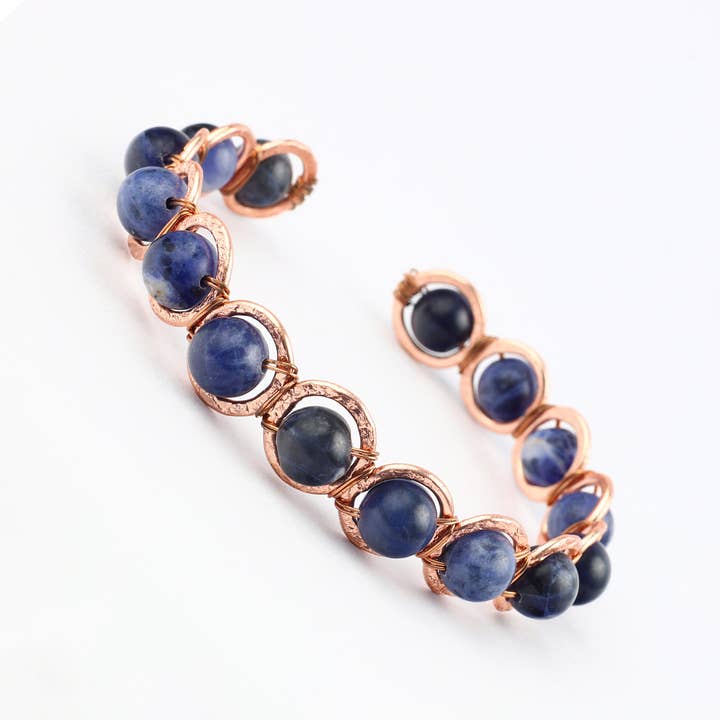 El'Cobre - Wholesale Beaded Bracelet - Copper & Sodalite Crystal Bracelet
