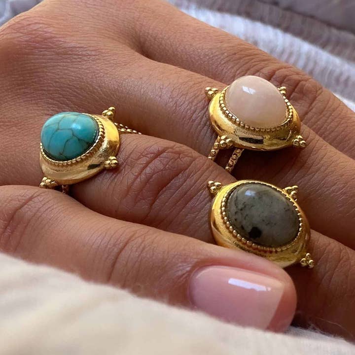 Earth Spirit Ring - Crystal Stainless Steel Gift for wholesale by LilAryenne | Jewelry & Suncatchers