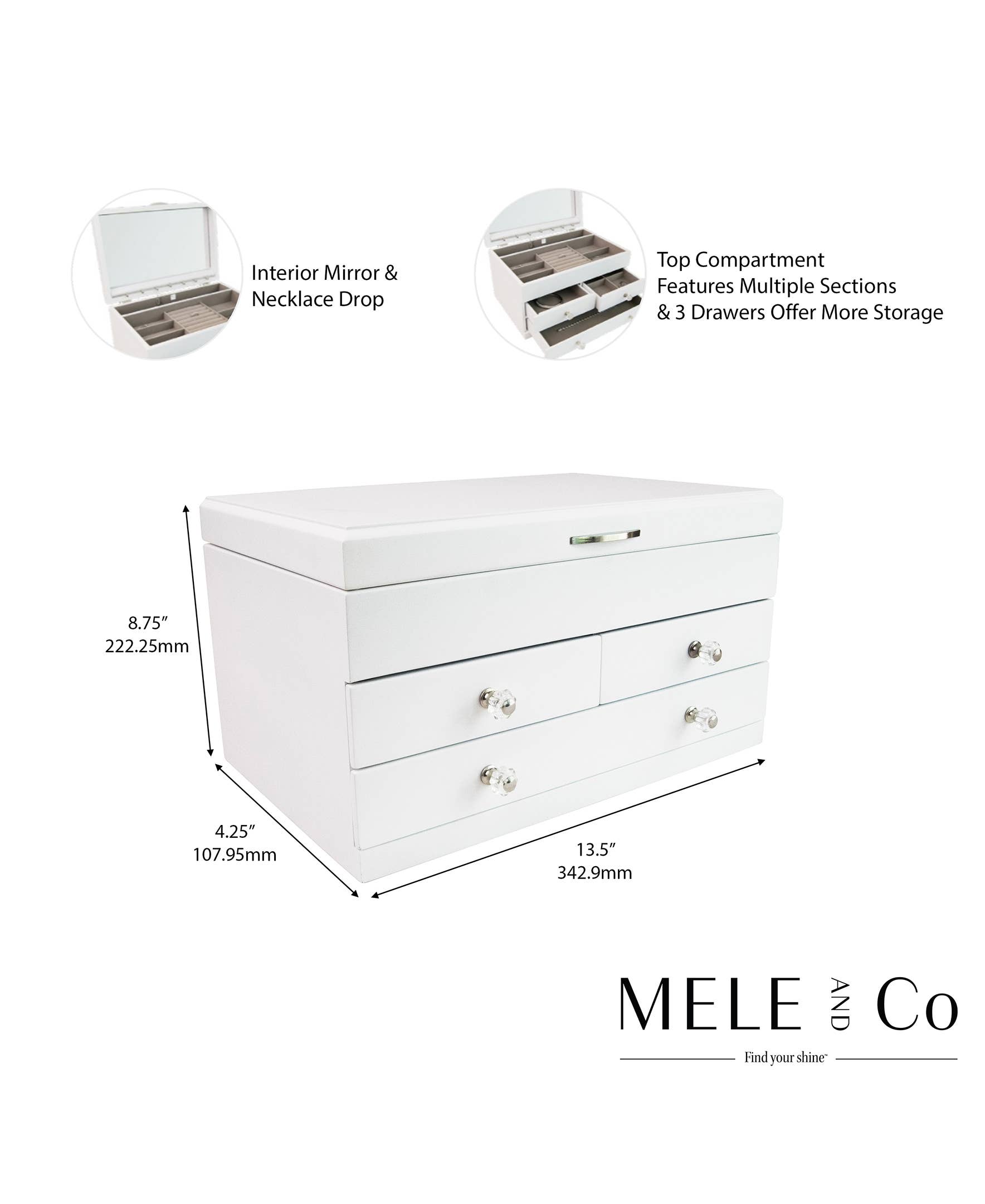 Mele and Co - Wholesale Jewelry Box/Organizer - Mele and Co Fairhaven Wooden Jewelry Box3