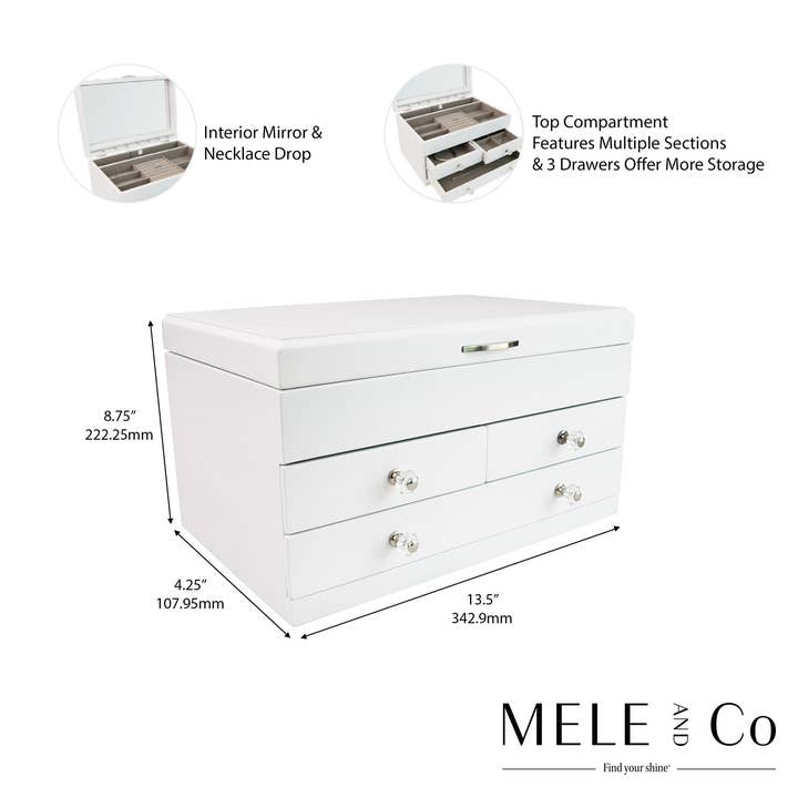 Mele and Co - Wholesale Jewelry Box/Organizer - Mele and Co Fairhaven Wooden Jewelry Box3