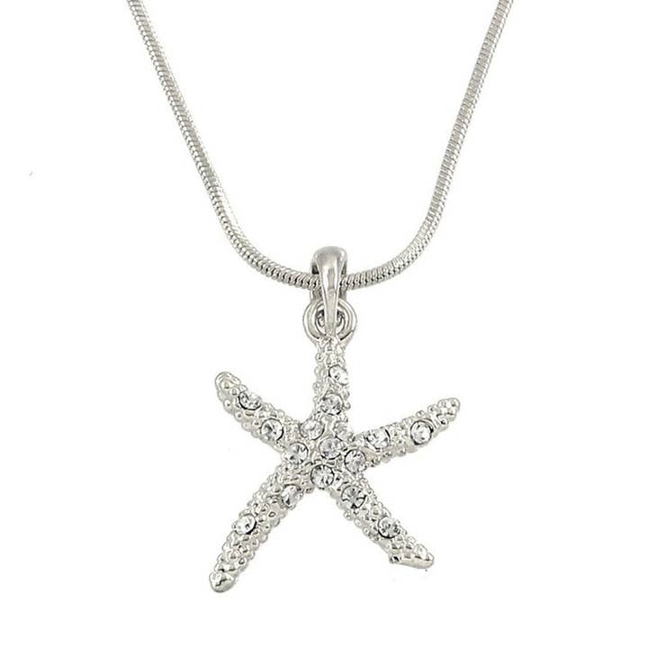 Starfish silver charmed necklace for wholesale by Accessories & Beyond