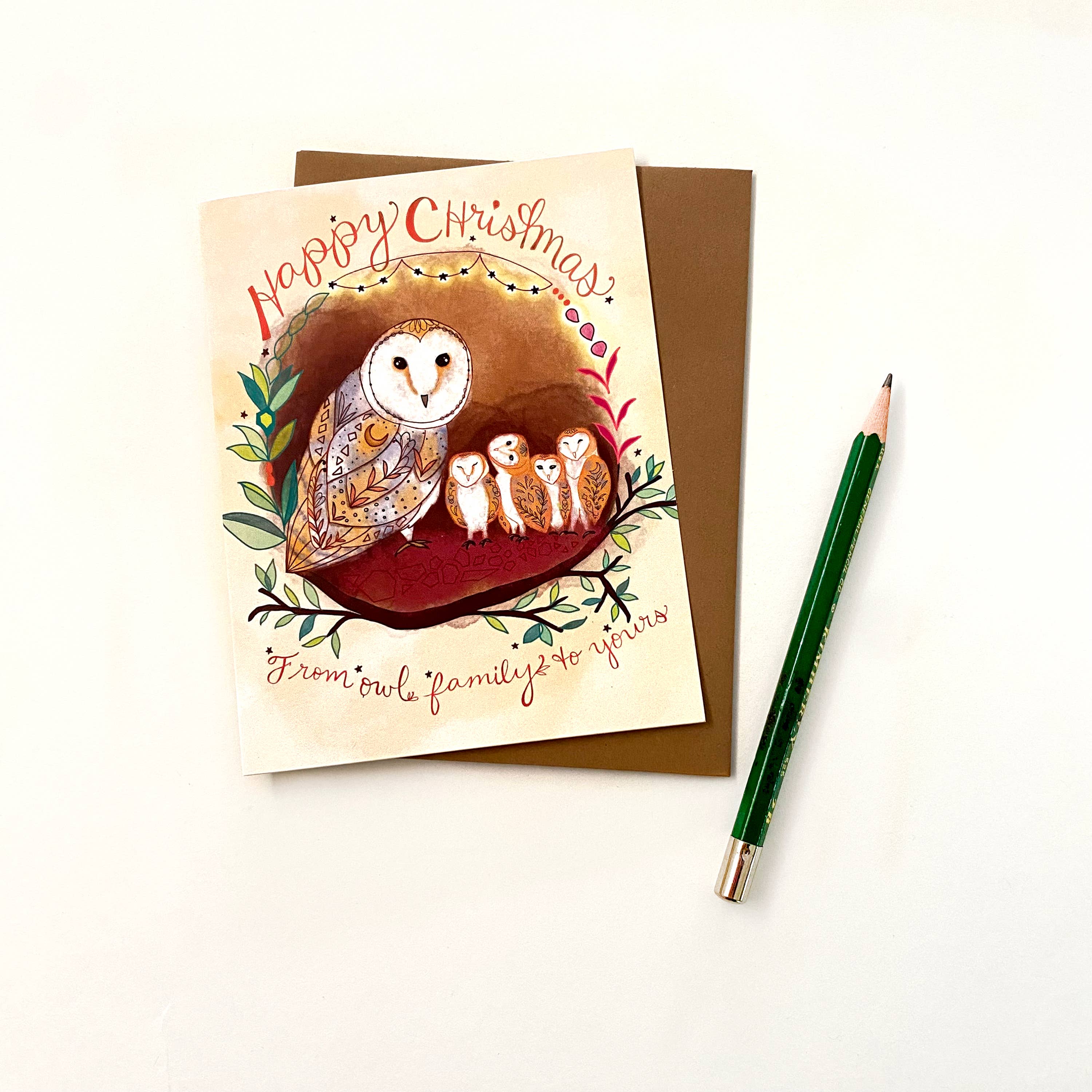 Cynla – Großhandel Weihnachtskarte – Woodland Owl Weihnachtskarte — lustige Grußkarte zur Weihnachtszeit2