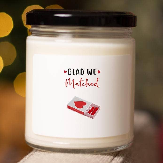 Glad We Matched Greeting Candle | Dating App Candle | 1 for wholesale by VenusArtsShop