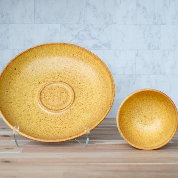 Chip & Dip Set In Yellow Salt for wholesale by Clay Coyote