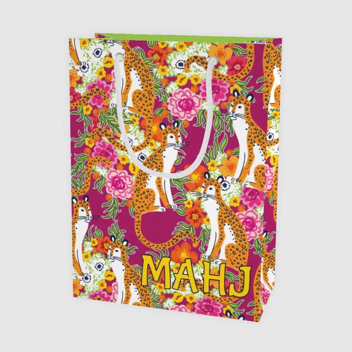 Hey Y'all Party - Wholesale Gift Bag - Mahjong Staffordshire Cheetah Chinoiserie Floral Gift Bag0