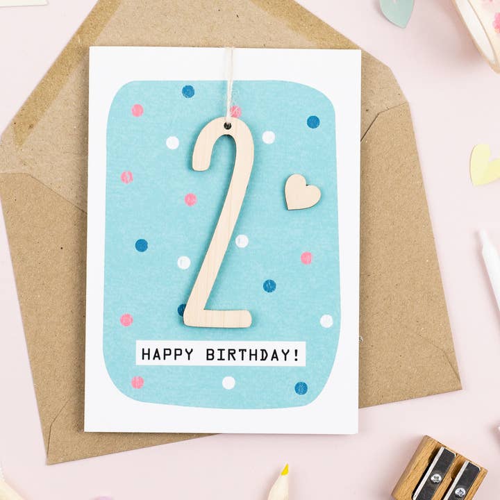 Carte souvenir anniversaire 2 ans — 2e anniversaire pour la vente par Daisycat