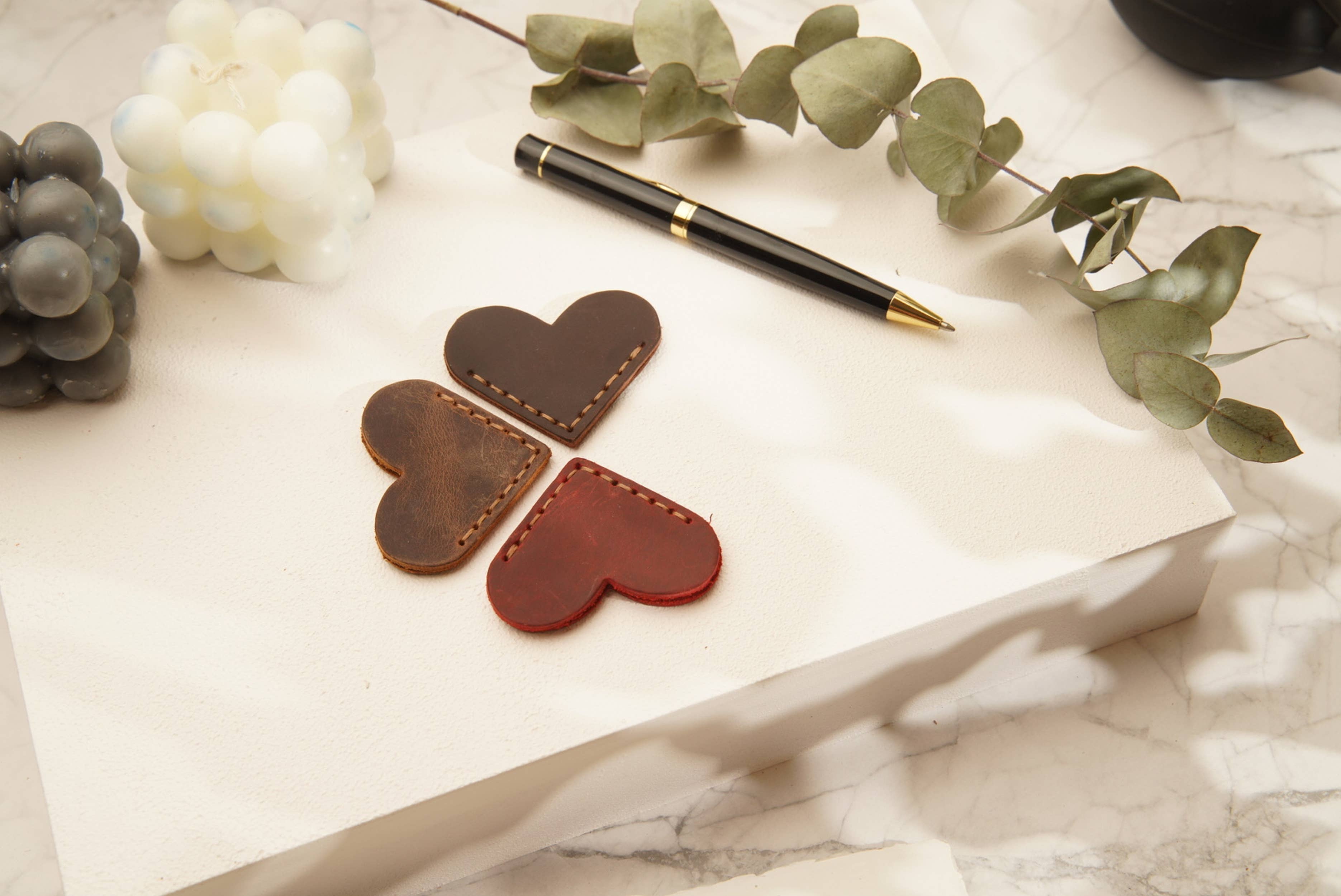 American Leather Goods - Wholesale Bookmark - Leather Heart Bookmark, Reader Gift, Book accessories9