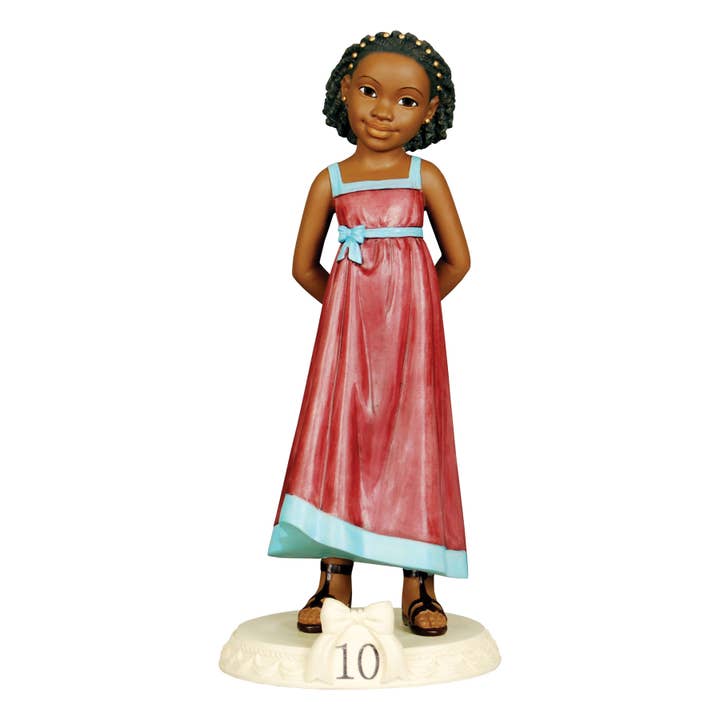 15810: African American Birthday Girls, Age 10, 6.5"H for wholesale by Positive Image Gifts