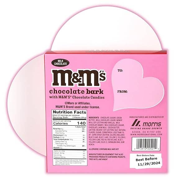 I Got Your Candy - Wholesale Chocolate Box - M&M's Bark Valentine's Day Heart Box 3.5oz - 6ct