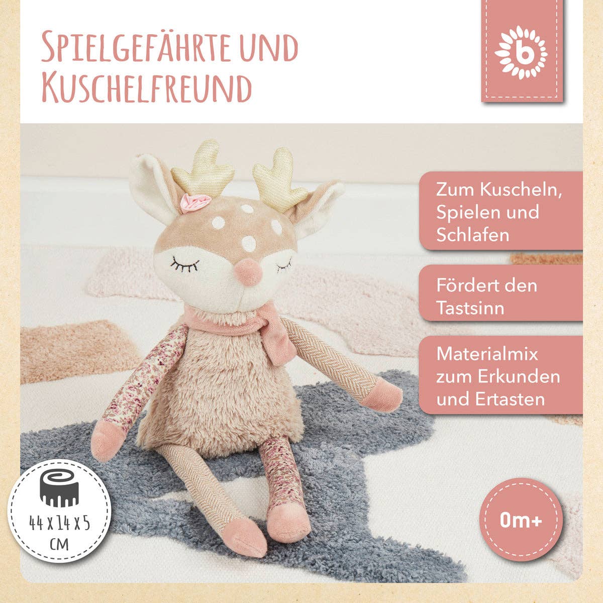 Bieco Spielwaren – wholesale Fyllda/plyschleksaker - Barn och baby – Leksaksfigur Hjorten Ella3
