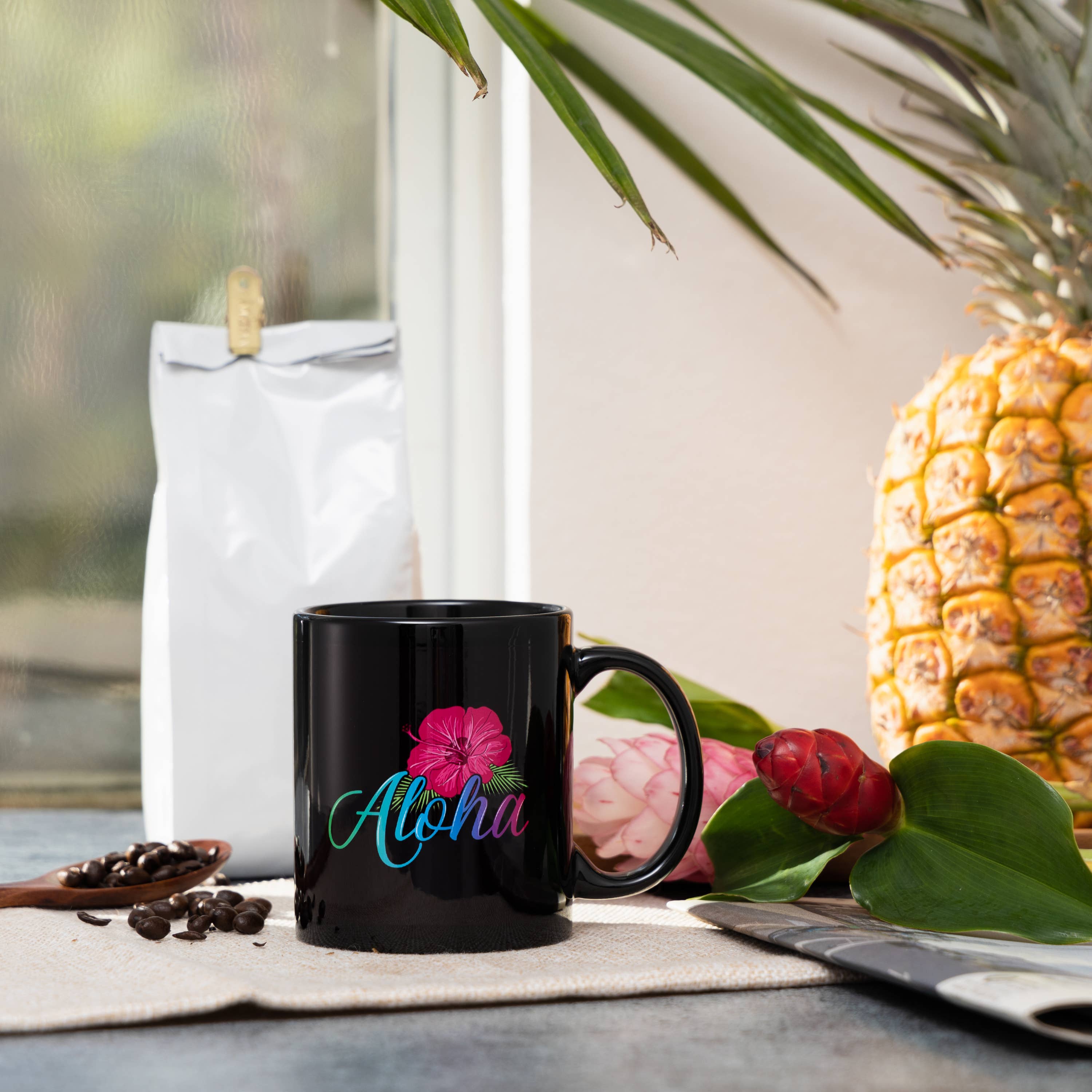 Aloha Designs - Wholesale Coffee Mug - Aloha Tropical Hibiscus Graphic Ceramic Coffee Mug - Tea Cup2