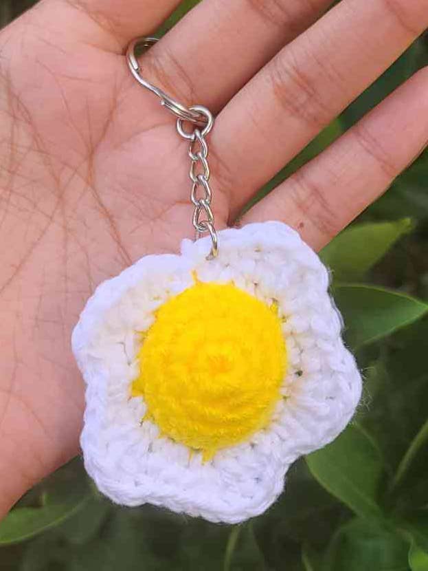 Crochet egg Keychain for wholesale by Nan's Desk LLC