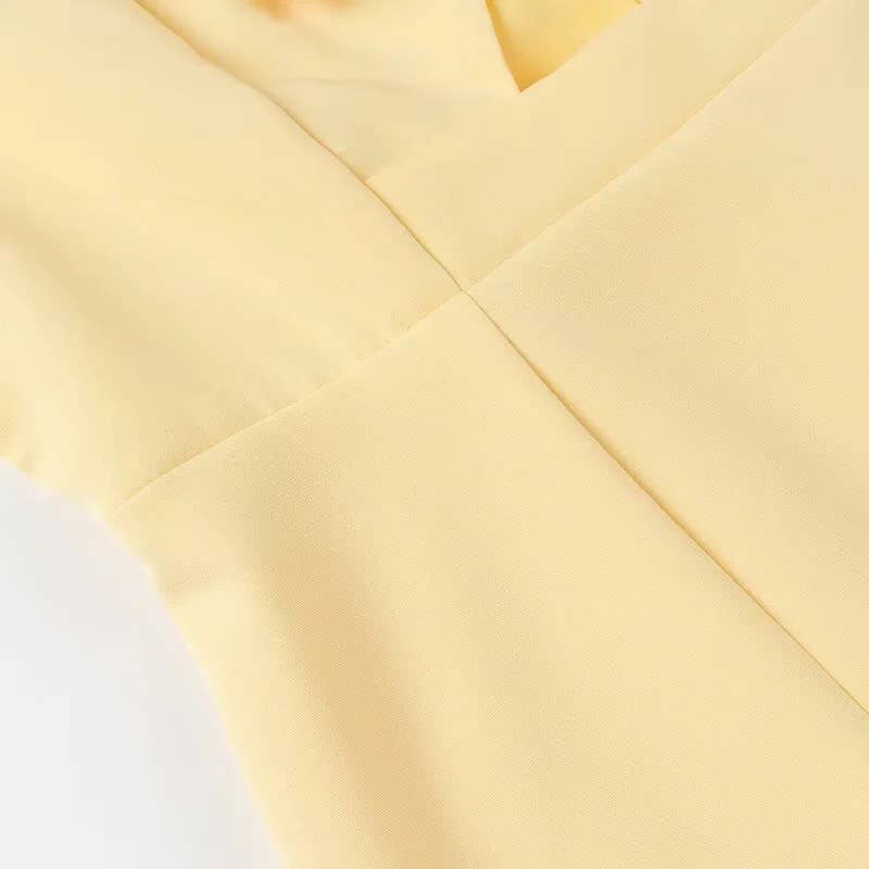 Jaune Robe mini chic à découpes avec nœuds décoratifs en vente sur Faire4